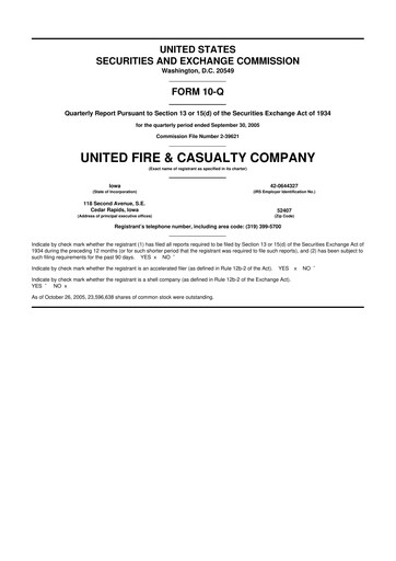 Vorschaubild United Fire Group 10-Q Quartalsbericht  