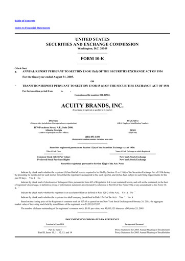 Thumbnail Acuity Brands
 10-K Annual Report 
