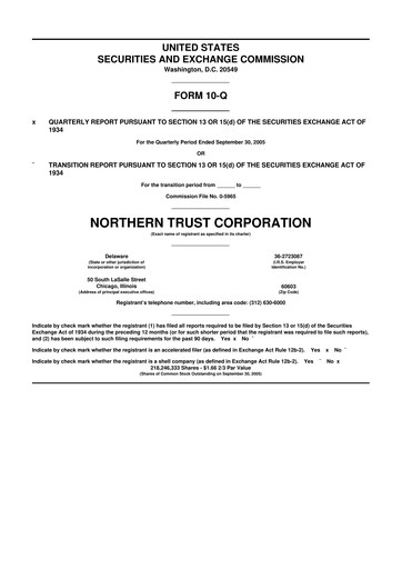 Vorschaubild Northern Trust
 10-Q Quartalsbericht  
