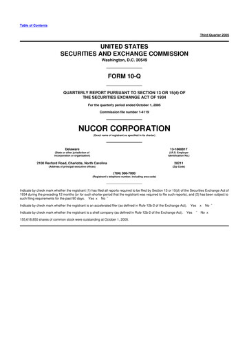 Vorschaubild Nucor
 10-Q Quartalsbericht  