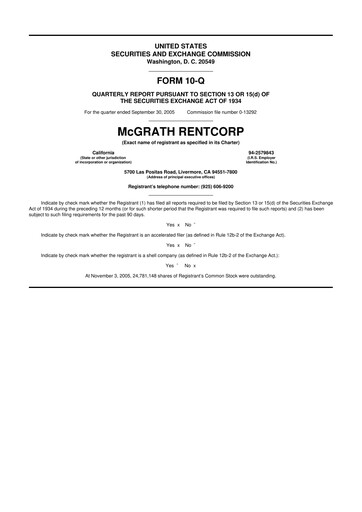 Thumbnail McGrath RentCorp
 10-Q Quarterly Report FY 
