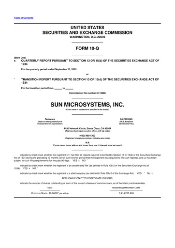Thumbnail Sun Microsystems 10-Q Quarterly Report FY 