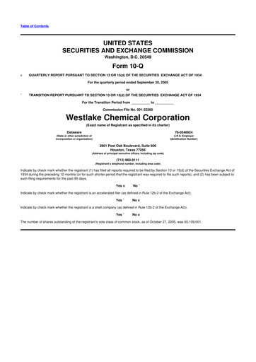 Thumbnail Westlake Corporation
 10-Q Quarterly Report FY 