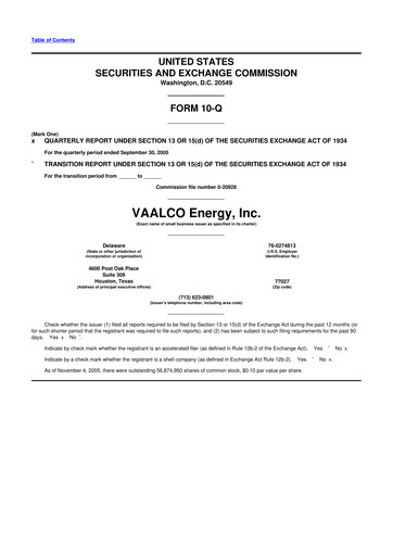 Thumbnail Vaalco Energy
 10-Q Quarterly Report FY 