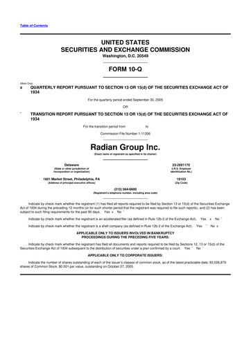 Thumbnail Radian Group
 10-Q Quarterly Report FY 