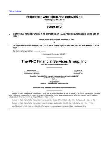 Thumbnail PNC Financial Services 10-Q Quarterly Report FY 