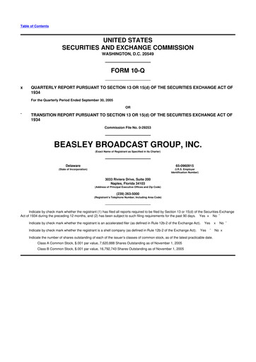 Thumbnail Beasley Broadcast Group
 10-Q Quarterly Report FY 