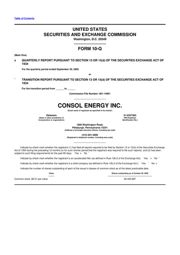 Thumbnail CNX Resources
 10-Q Quarterly Report FY 