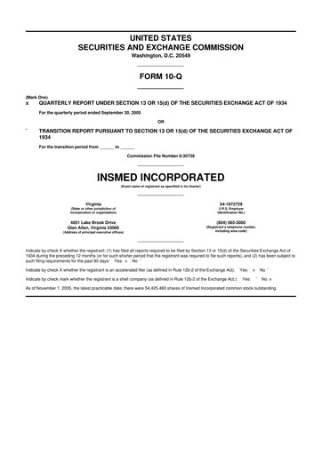 Vorschaubild Insmed 10-Q Quartalsbericht  