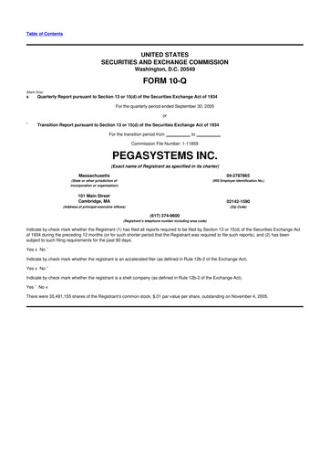 Thumbnail Pegasystems 10-Q Quarterly Report FY 