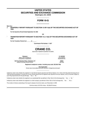 Thumbnail Crane NXT 10-Q Quarterly Report FY 