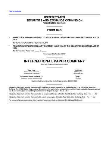 Vorschaubild International Paper
 10-Q Quartalsbericht  