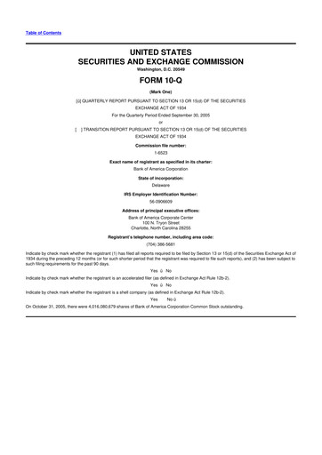 Vorschaubild Bank of America  10-Q Quartalsbericht  