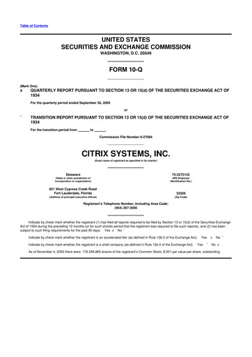 Miniature Citrix Systems 10-Q Rapport trimestriel  