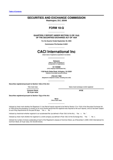 Thumbnail CACI International Inc 10-Q Quarterly Report FY 