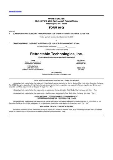 Thumbnail Retractable Technologies 10-Q Quarterly Report FY 