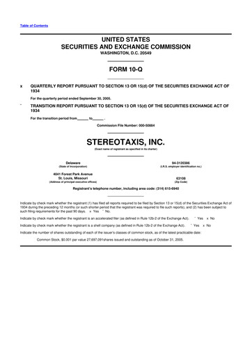 Vorschaubild Stereotaxis 10-Q Quartalsbericht  