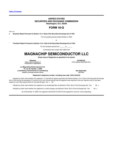 Vorschaubild Magnachip Semiconductor 10-Q Quartalsbericht  