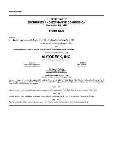 Thumbnail Autodesk 10-Q Quarterly Report FY 