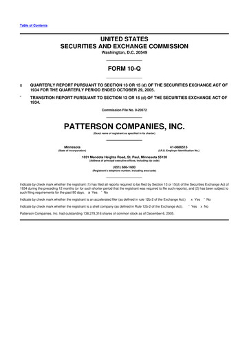 Thumbnail Patterson Companies
 10-Q Quarterly Report FY 