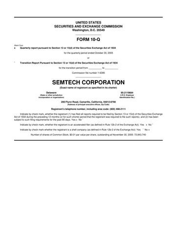 Vorschaubild Semtech 10-Q Quartalsbericht  