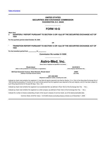 Miniature AstroNova, Inc. 10-Q Rapport trimestriel  