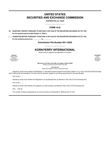 Thumbnail Korn Ferry
 10-Q Quarterly Report FY 