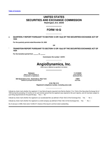 Thumbnail AngioDynamics 10-Q Quarterly Report FY 