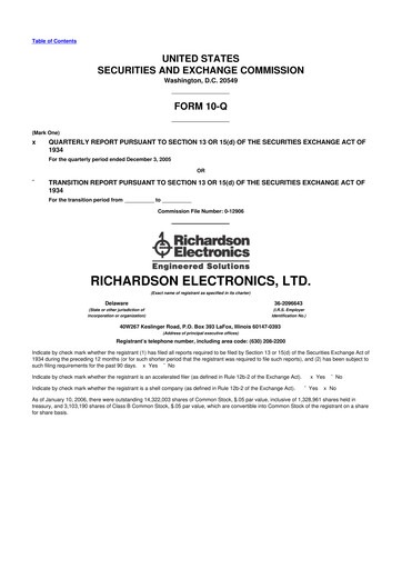 Miniature Richardson Electronics 10-Q Rapport trimestriel  