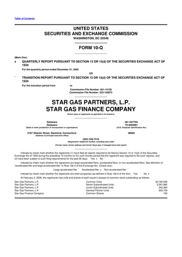 Thumbnail Star Group 10-Q Quarterly Report FY 