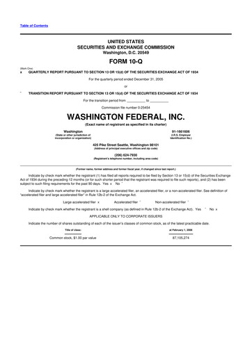 Thumbnail WaFd Bank 10-Q Quarterly Report FY 