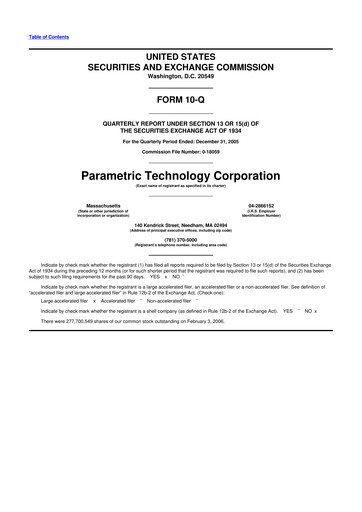 Thumbnail PTC 10-Q Quarterly Report FY 