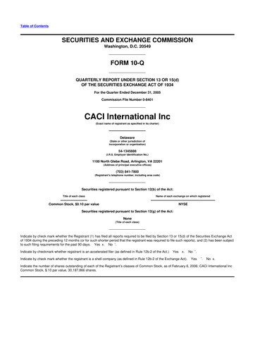 Thumbnail CACI International Inc 10-Q Quarterly Report FY 