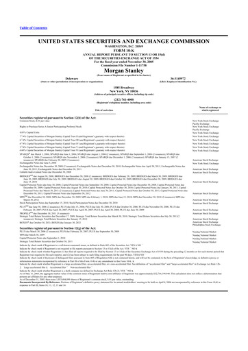 Thumbnail Morgan Stanley 10-K Annual Report 