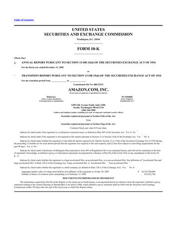 Thumbnail Amazon 10-K Annual Report 