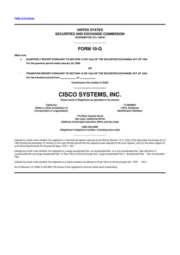 Miniature Cisco 10-Q Rapport trimestriel  
