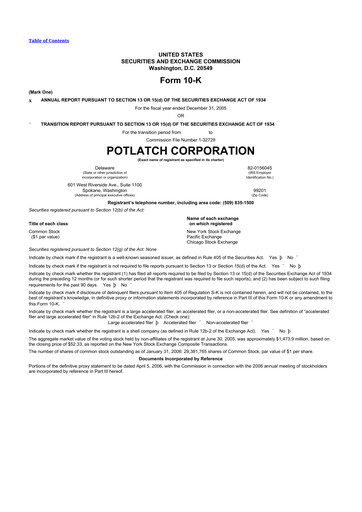 Thumbnail PotlatchDeltic
 10-K Annual Report 