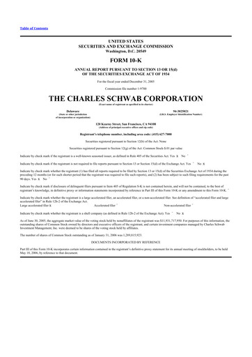 Thumbnail Charles Schwab 10-K Annual Report 