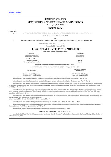 Thumbnail Leggett & Platt

 10-K Annual Report 