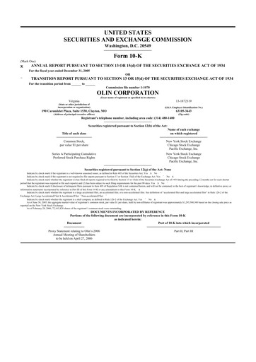 Thumbnail Olin Corporation 10-K Annual Report 