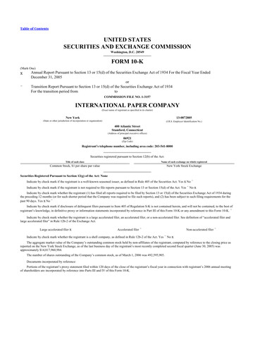 Thumbnail International Paper
 10-K Annual Report 