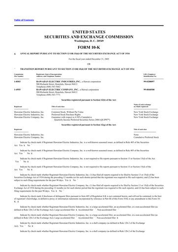 Thumbnail Hawaiian Electric Industries 10-K Annual Report 