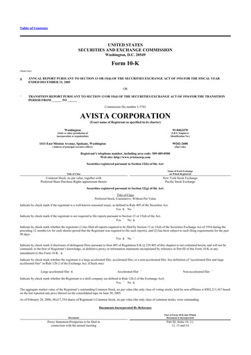 Thumbnail Avista
 10-K Annual Report 