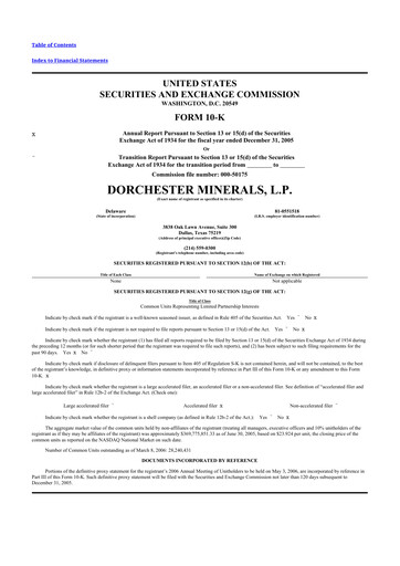 Thumbnail Dorchester Minerals 10-K Annual Report 