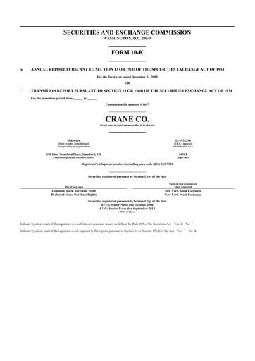 Thumbnail Crane NXT 10-K Annual Report 