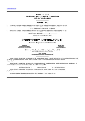 Thumbnail Korn Ferry
 10-Q Quarterly Report FY 