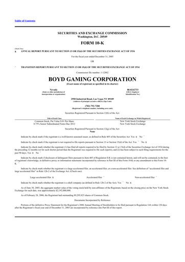 Thumbnail Boyd Gaming
 10-K Annual Report 