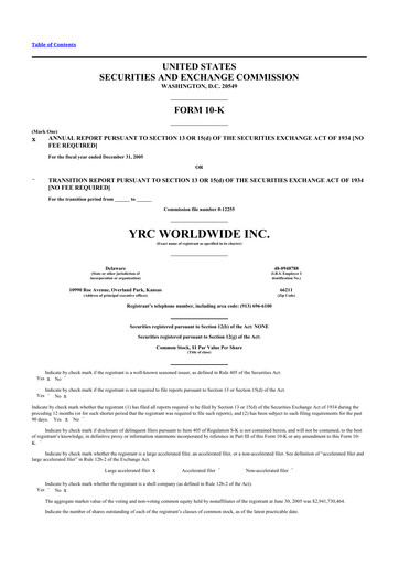 Thumbnail Yellow Corporation 10-K Annual Report 