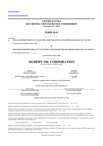 Thumbnail Murphy Oil
 10-K Annual Report 