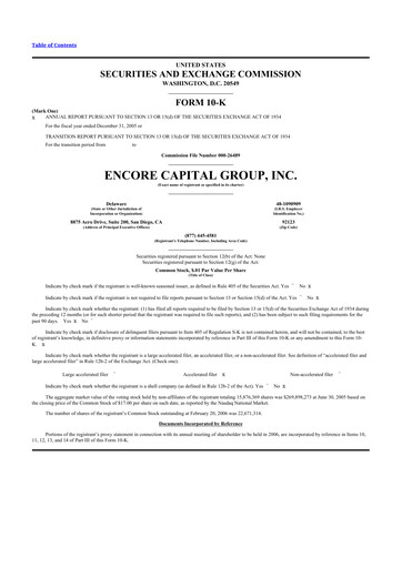 Thumbnail Encore Capital Group 10-K Annual Report 
